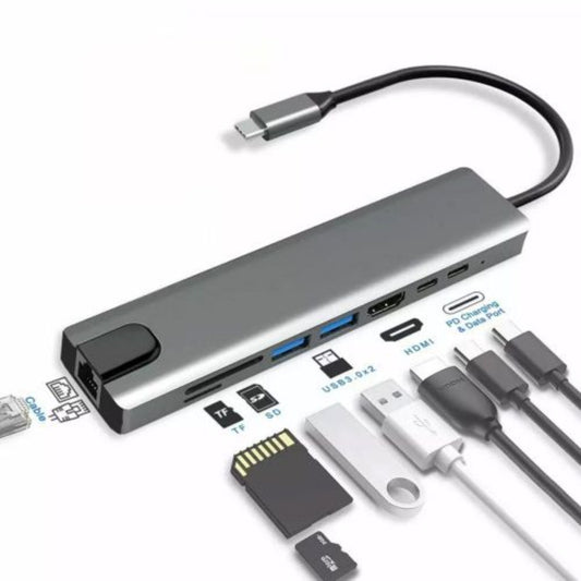 Adaptador Usb C 8 En 1 Multipuerto Hub Usb C Hdmi 4k